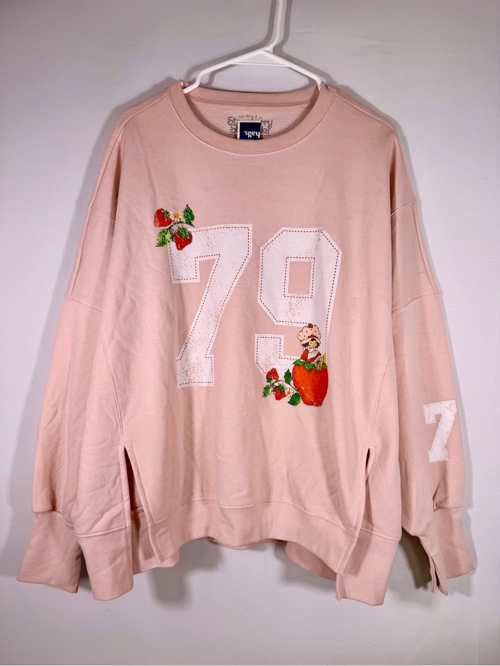 NWT Strawberry Shortcake Pink Oversized 79 Graphic Sweatshirt Pullover Medium